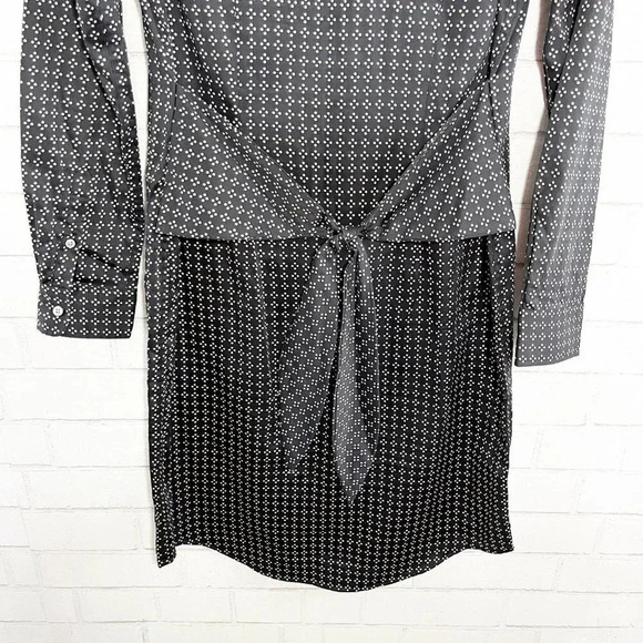 Untuckit for Her Black & White Dotted Long Sleeve Dress Women's Size 0 - Picture 6 of 10
